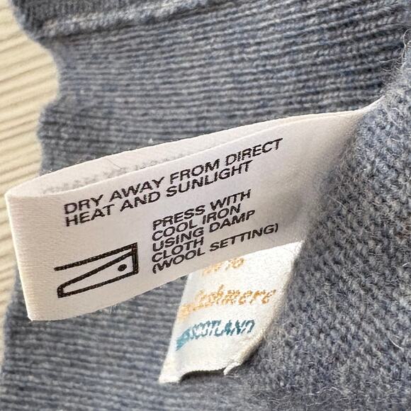 Maus & Hoffman Cashmere Sweater Vest Scotland 44 Grunge Preppy Trashed Blue - Picture 5 of 10